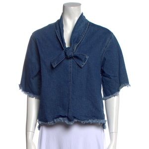 See By Chloe | Denim Shirt w Collar Scarf | L